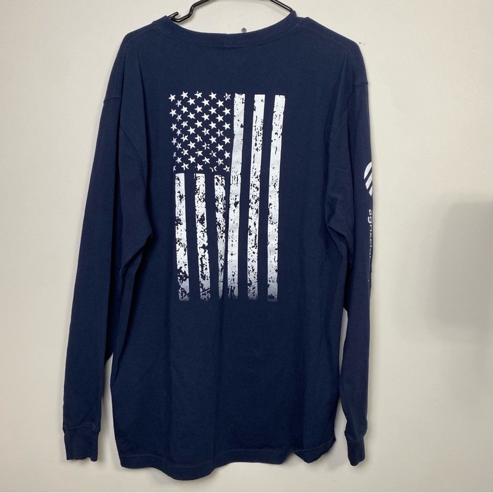 Carhartt Loose Fit Men's Navy Long Sleeve Pocket Shirt Large-Corteva Agriscience - Picture 2 of 4